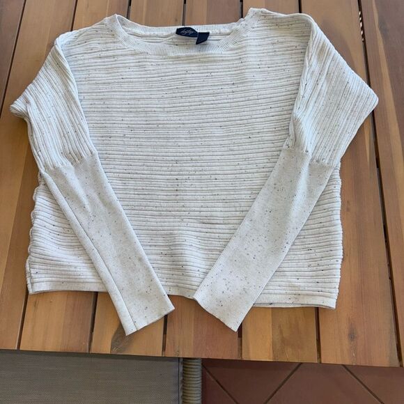 Daytrip Sweaters - Daytrip Cream Ribbed Knit Top